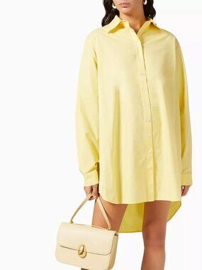 NWT Anna Quan Jack Yellow Long Sleeve Shirt Dress US 6